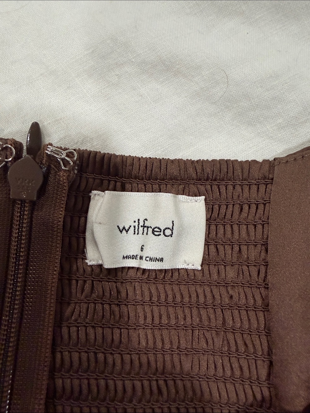 Aritzia Brown Puff-Sleeve Wrap Midi Dress - Picture 3 of 4